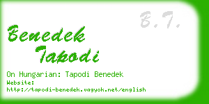 benedek tapodi business card